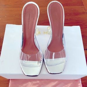 Lupita transparent pvc mule sandals size 38 or USA 8 by Amina Muaddi
